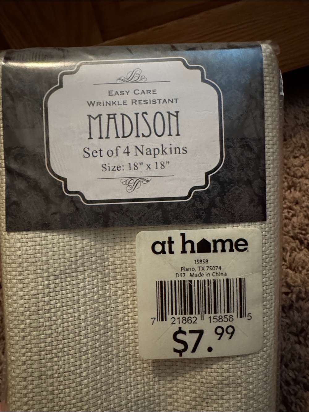 Madison Cream Napkins Set of 4